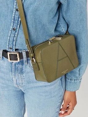Aspinal of London Leather Camera Crossbody/Shoulder Bag in Fern Green